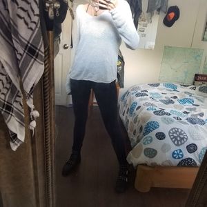 Sweater, knitted cotton, very pale blue